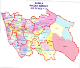 This is the map showing kollam district 	