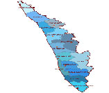 This is the map of kerala showing various districts